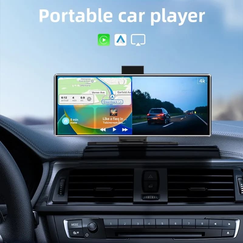 Display Head-Up CarPlay wireless portatile da 11,2 pollici con fotocamera Dashcam, lettore MP5 Bluetooth per accessori per auto
