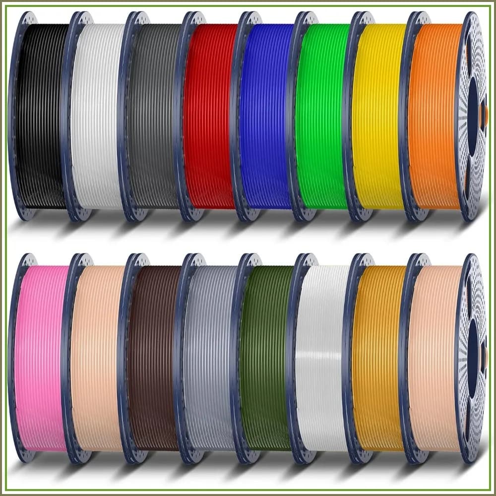 16-Color PLA Filament Bundle, 4kg Total, 0.25kg/Spool, 1.75mm 3D Printer Filament, Tangle-Free, Clog-Free