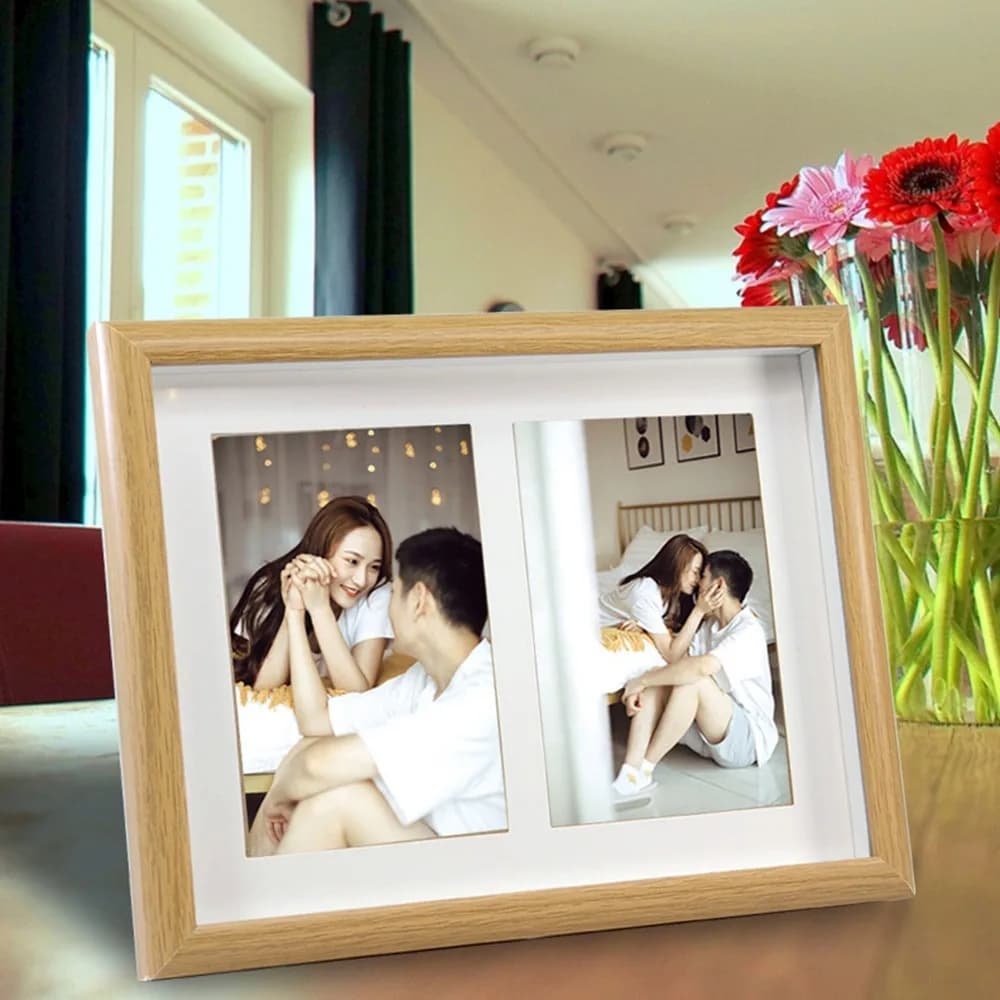 Modern 6 INCH Collage Photo Frame Stand - up High Definition Tabletop Frames Durable Wooden Picture Frame Desktop Decor
