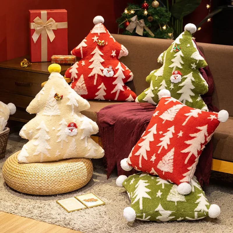 1PC Christmas Tree Stuffed Throw Pillow Sofa Cushion Home Christmas Party Winter Decor Gift