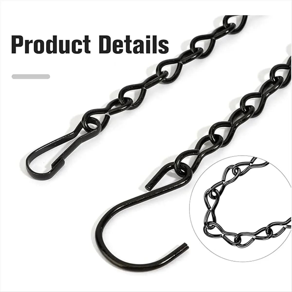 ABPF Hanging Plant Chain, Black Chain for Hanging Bird Feeders Lanterns Baskets Billboards Wind Chimes Ornaments