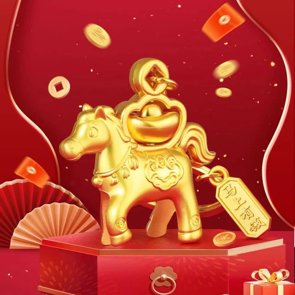 Nuovo Portachiavi Zodiaco Cinese in Metallo 3D a Forma di Cavallo da Guerra, Ciondolo per Zaino e Auto, Stile Moda Capodanno