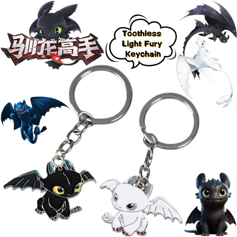 Nuovo Portachiavi Come addestrare il tuo drago Senza Denti e Furia della Notte con design di figurine di alto valore, creativo ciondolo per zaino da coppia