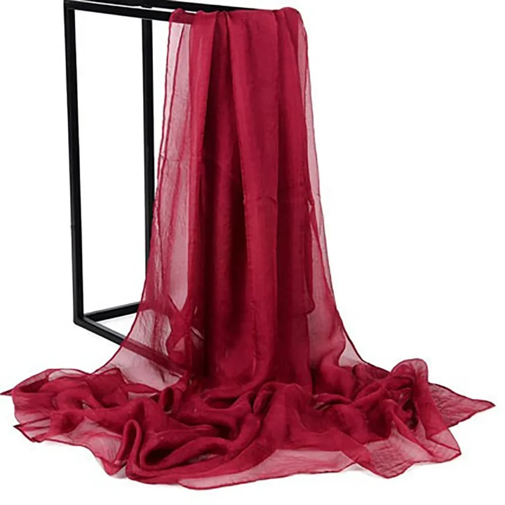 Fashion Chiffon Fabric Solid Scarf Long Length Solid Color Beach Towel Wrap Thin Lightweight Sun Protection Shawl Outdoor Travel