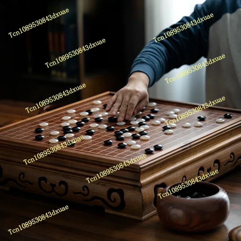 Pezzi degli scacchi in giada agata per adulti Set da tavolo Go Tavolo degli scacchi in legno massello molo degli scacchi Gobang anti-giada per principianti per bambini