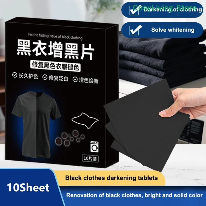 [CL]Black Clothing Color Restorer Sheet Black Trouser Clothes Laundry Tablet Restore Black Laundry Paper For Washing Machine