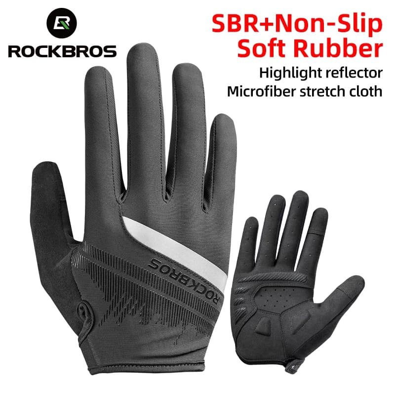 Guanti da Ciclismo ROCKBROS per Uomo, Guanti Sportivi Mezze Dita per Bici, Primavera-Autunno, Serie S247
