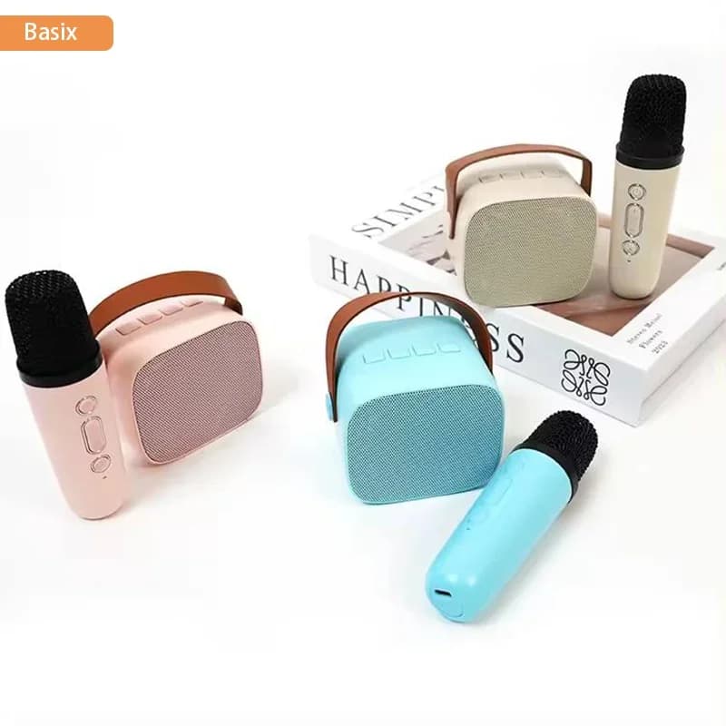 speakers microphone wireless Speakers with bluetooth Mic Adjus LED Lights Karaoke Machine Wireless Karaoke Speaker For Kids Gift