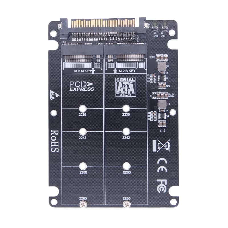 Adattatore SSD Adattatore M.2 SSD a U.2 M2 SATA NVMe Key B/M NGFF SSD a PCI-e U2 SFF-8639 Adattatore di conversione PCIe M2 per computer PC