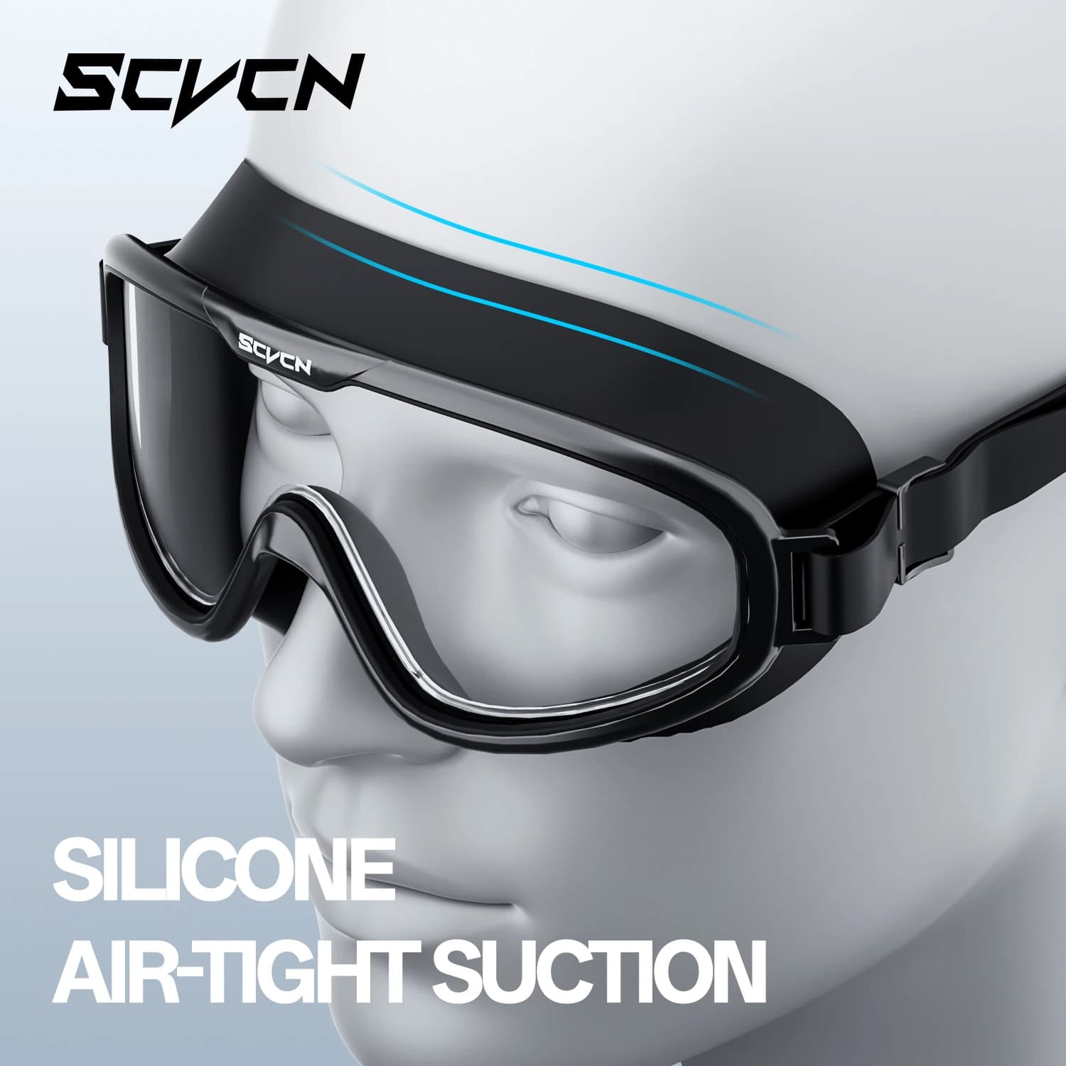 SCVCN Occhiali da nuoto full frame Occhialini da nuoto professionali femminili Occhiali galvanici Antiappannamento Uomini adulti regolabili