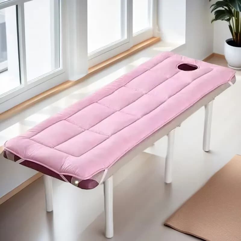 Massage cot with facial hole, stretch spa treatment, relaxation, beauty salon, mattress, sofa bed