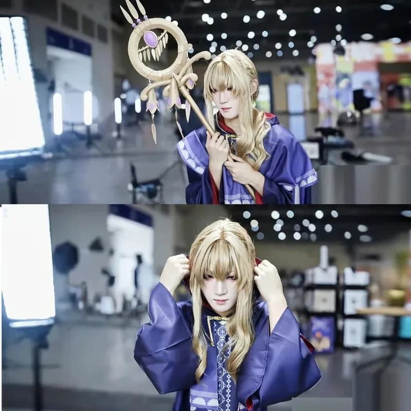 A;3\v,7'd/Silent Anime Witch Monica Everett Cosplay Costume Wig Purple Magical Cloak Dress for Women and Men Halloweenx;4'v\7,h/