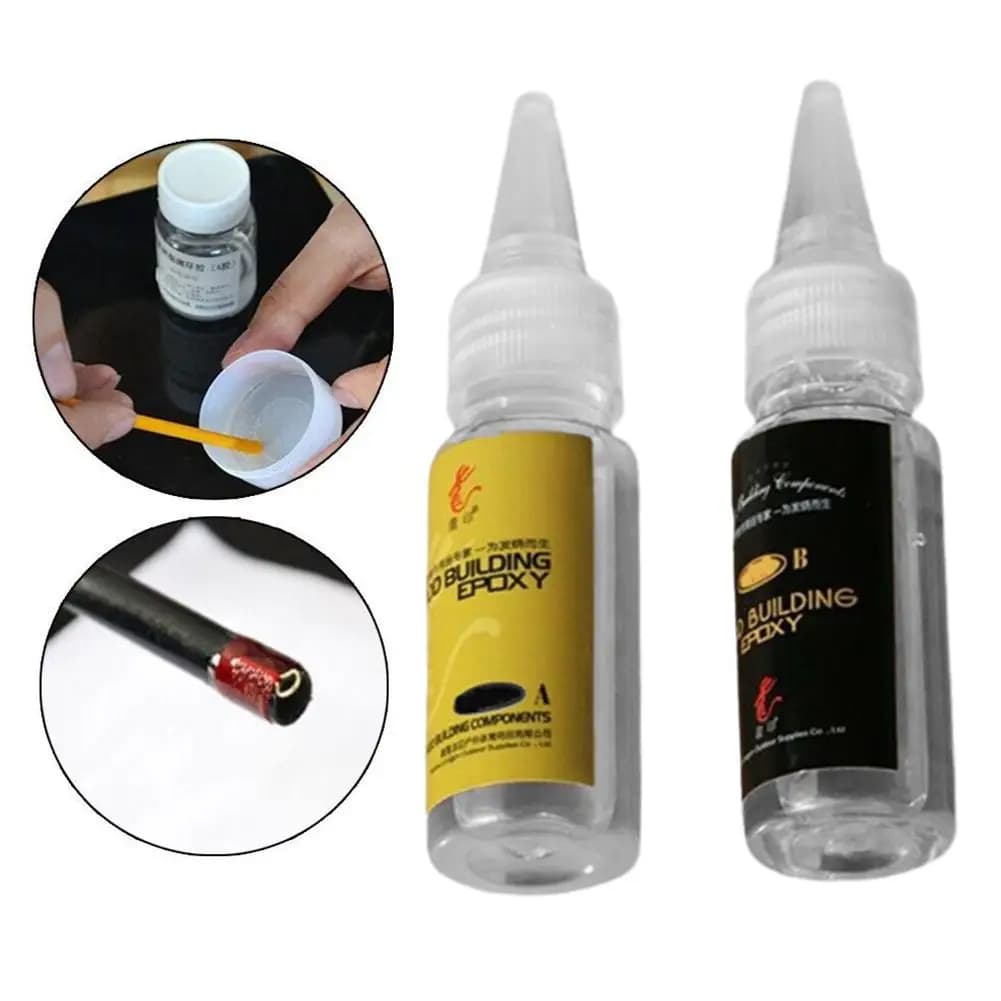 2 pieces fishing rod glue epoxy resin glue AB transparent glue for string fishing rod accessories fishing rod varnish
