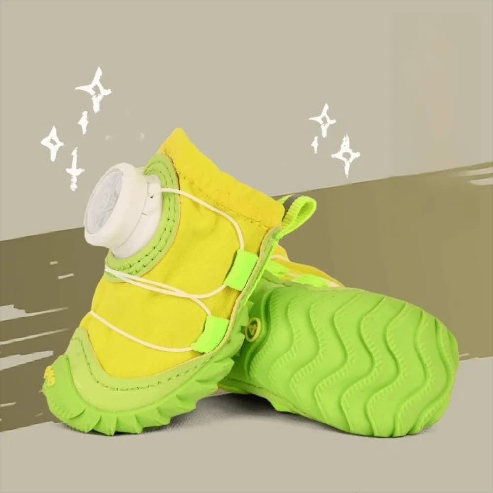 4PCS Casual Style Adjustable Pet Waterproof Shoes Anti-Slip Comfortable Pet Mesh Boots Breathable Pet Paw Protector Daily Wear