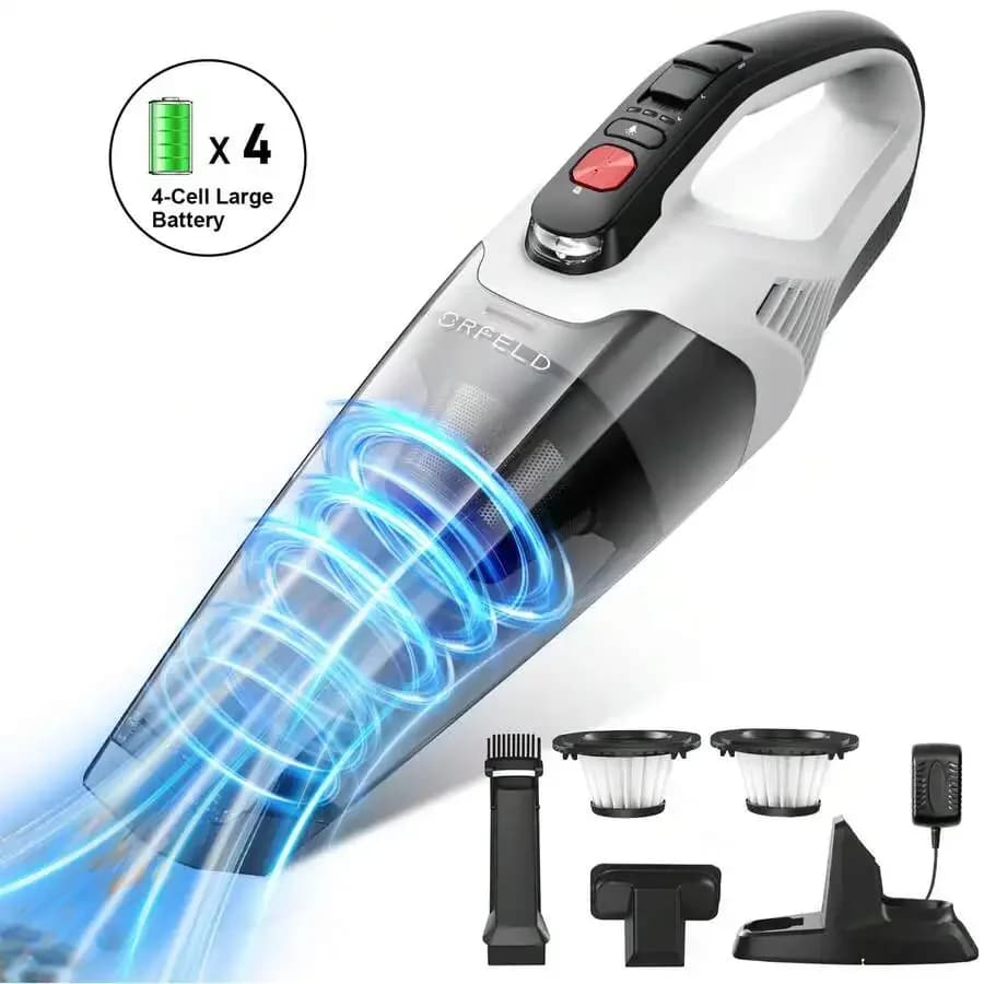 Aspirapolvere portatile senza fili, potente aspirapolvere portatile da 12 kpa e aspirapolvere portatile ricaricabile con batteria di grande capacità