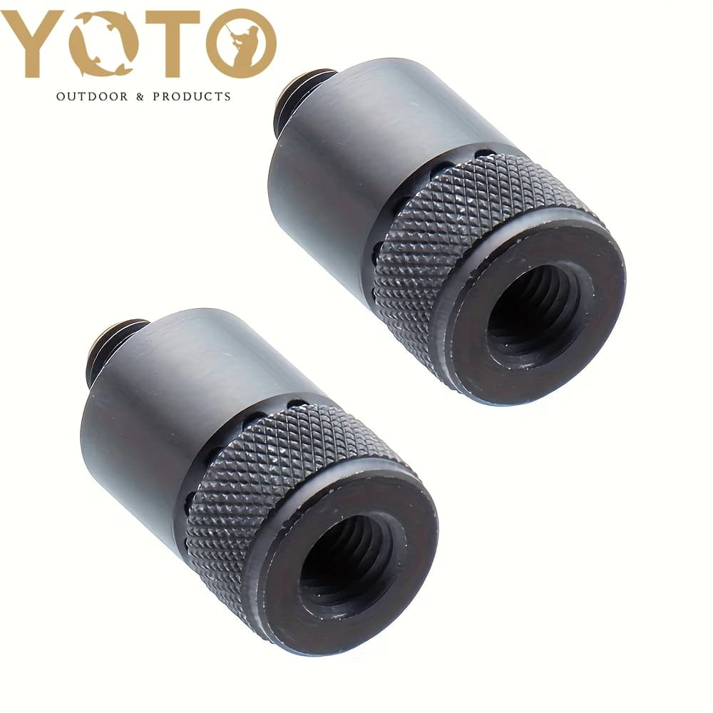 4 pcs connector rod fishing rod aluminum alloy with built-in magnet, quick release adapter thread M3/8 for dead alarm you need