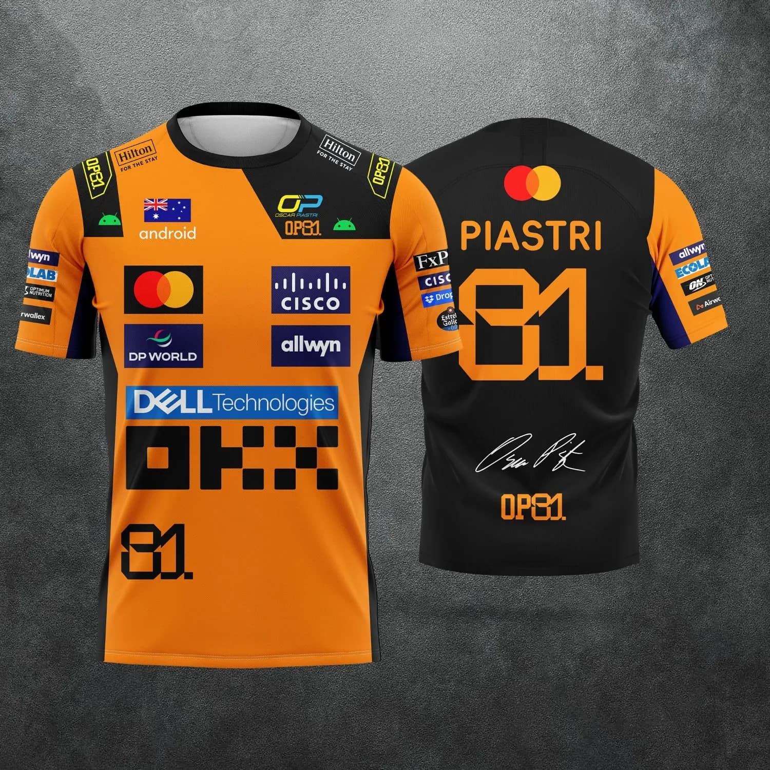 T-shirt da corsa per uomo e donna - Driver # 1 Lando Norris e il pilota # 81 Piastri Fan Tops Sporty Casual a maniche corte