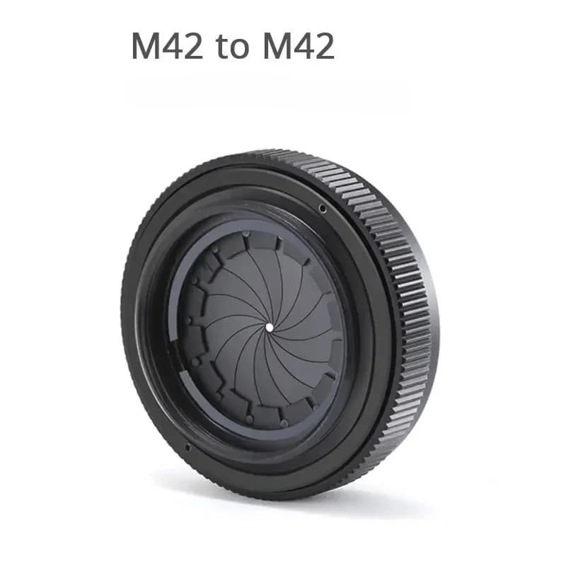 Diaframma a iride regolabile 1.5-25mm con attacco M42 per modulo obiettivo fotocamera microscopio, anello adattatore, strumenti per microscopio