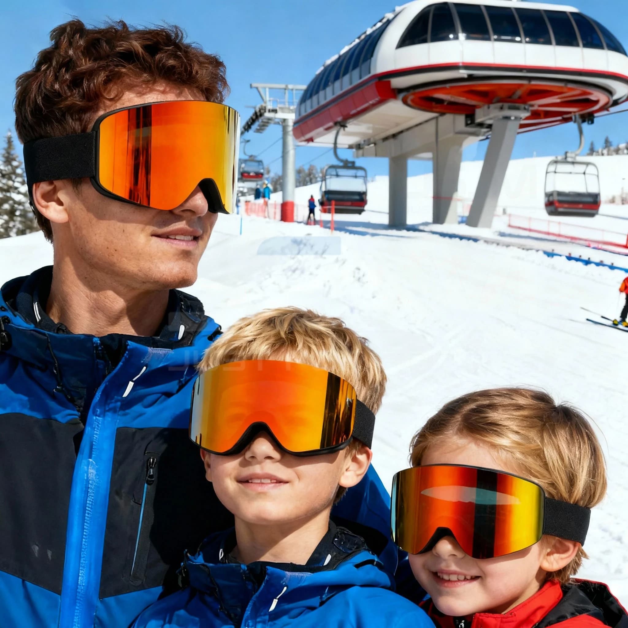 Nuovi adulti + bambini Occhiali da sci professionali antiappannamento Occhiali da snowboard UV400 Doppi strati Occhiali da sci NATALE Regali di Capodanno