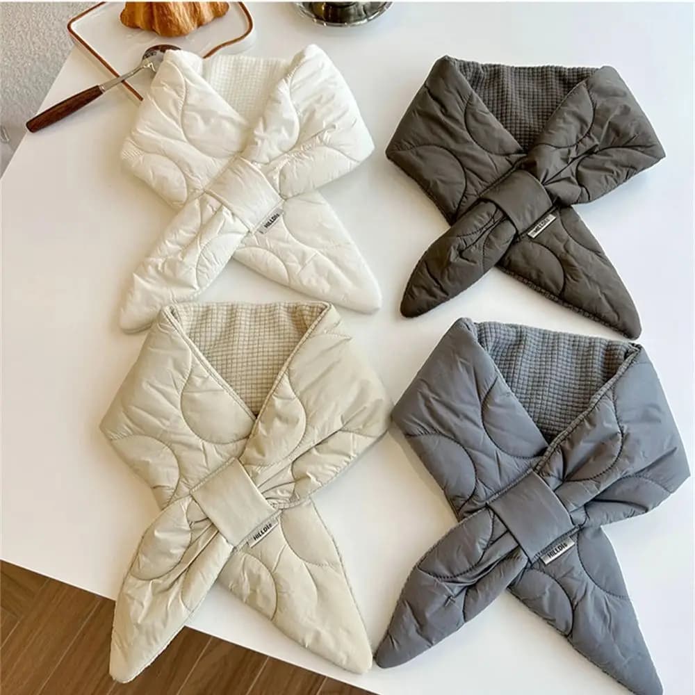 Crossed scarf in fashionable solid color Winter Korean version Simple neck cover Hot thickened female decorative scarves
