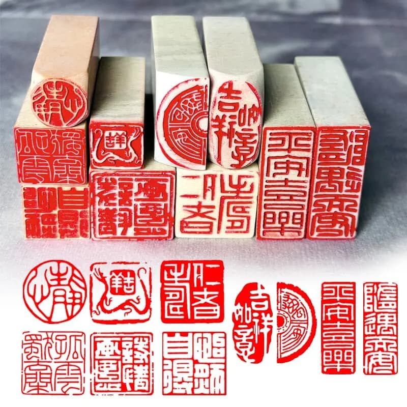 10Pcs Qingtian Stone Seal Set, Chinese Calligraphy & Painting Finished Chop, Seal Engraving Art Stamp for Artwork Signature