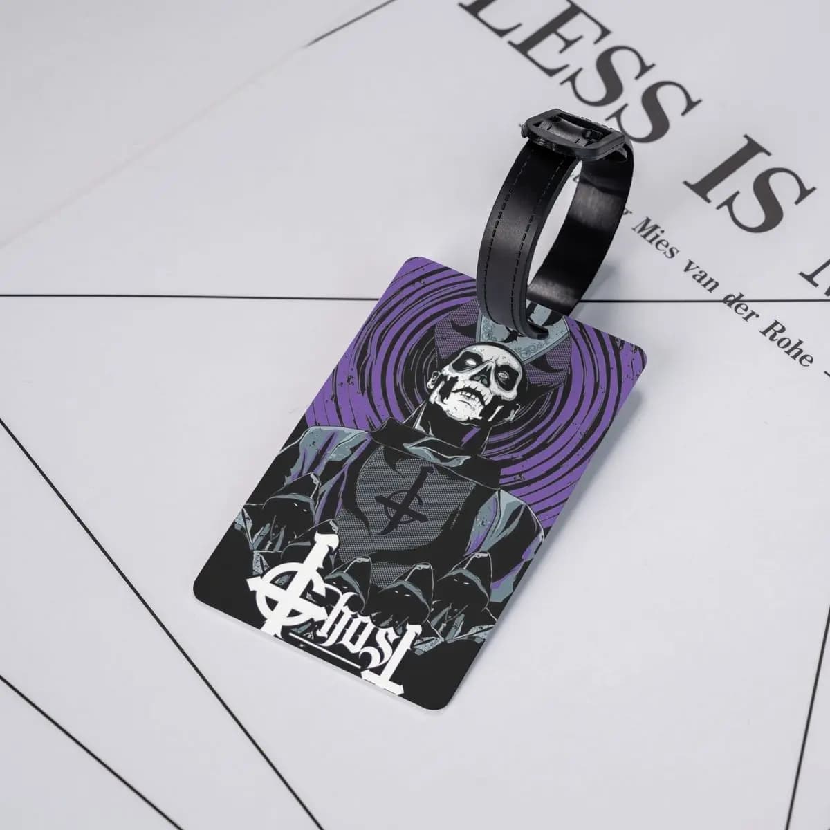 Etichette per bagagli Ghost Heavy Metal, accessori per valigie, etichetta per bagaglio da viaggio, porta etichette per nome e indirizzo