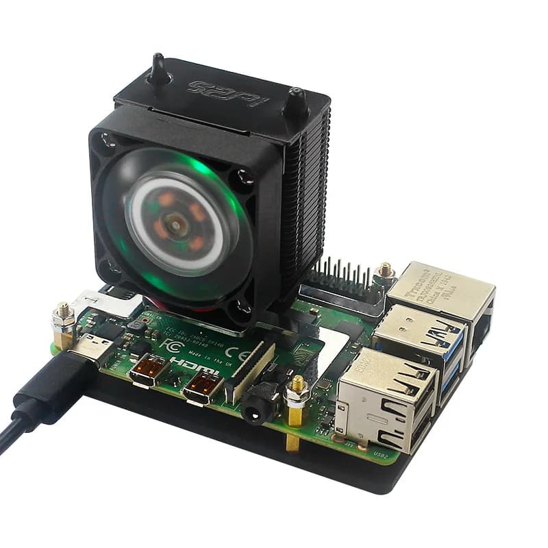 For Raspberry Pi 4B CPU cooling device with tower RGB fan for 5 mm compatible U-shaped heat pipe 3B+ includes thermal adhesive