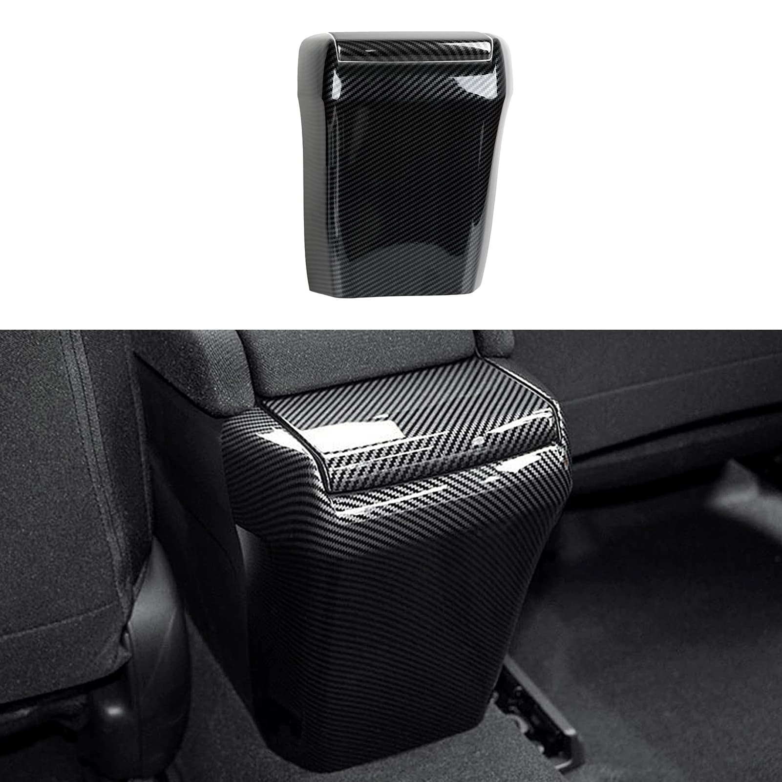 For Honda Civic 10th Generation (2016 -2021) Coating Accessories, Car Rear Arm Box Panel Cover, Carbon Fiber Internal ABS Adhesive