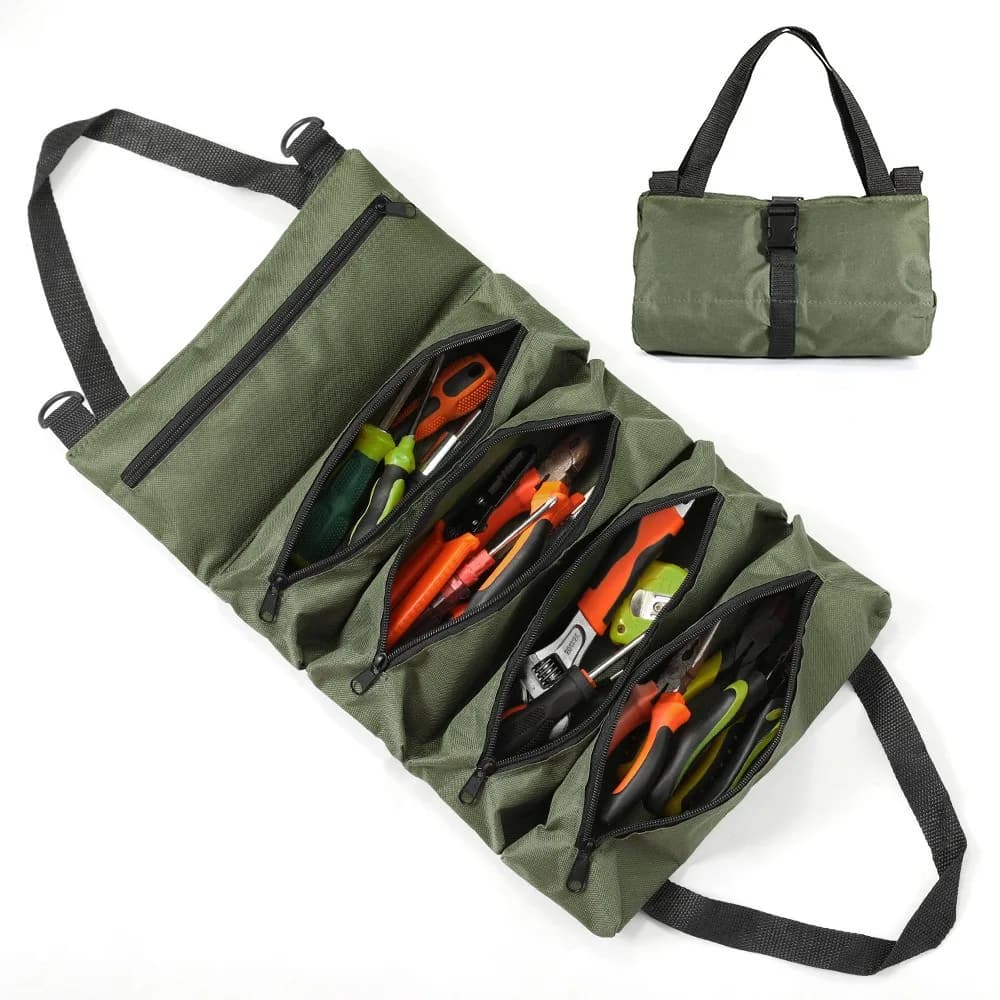 Porta Attrezzi Arrotolabile, Borsa Multiuso per Utensili, Organizzatore in Tela per Attrezzi, Custodia Avvolgibile per Kit di Pronto Soccorso Auto