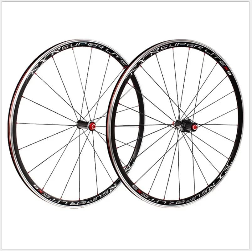 Set di Ruote X9 700C in Fibra di Carbonio per Bici da Strada, Freno a V, 5 Cuscinetti, Sgancio Rapido, 120 Clic, Set Ultraleggero di Ruote Anteriori e Posteriori