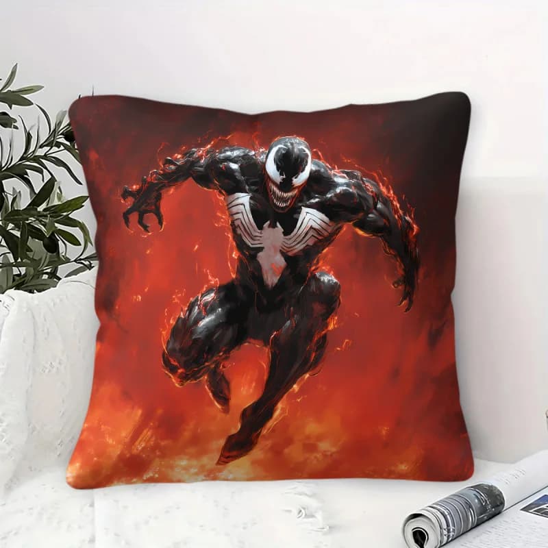 Cuscino Decorativo Marvel Venom - Decorazione Trendy per Camera da Ragazzo e Sala E-sports - Design Fiamma Rossa - Cuscino per Divano, Letto e Pisolino