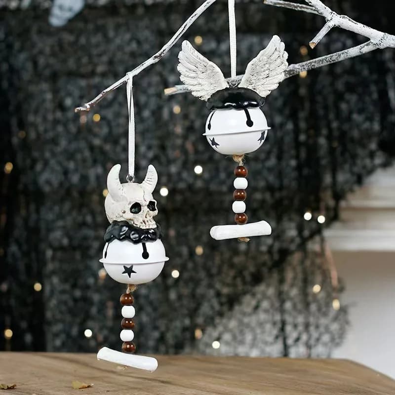 New Halloween decorations ins European horror demon wind chimes home party decoration ornaments bull head wings