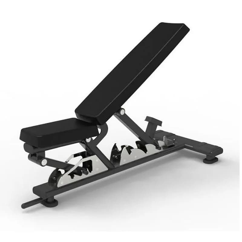 Black fitness bench with double function dumbbells, ergonomic training bench, durable for commercial/home use gyms