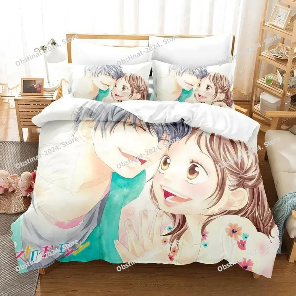 Set biancheria da letto con stampa 3D Anime Ao Haru Ride Copripiumino stampato Federa Set singolo doppio stile Queen King Size