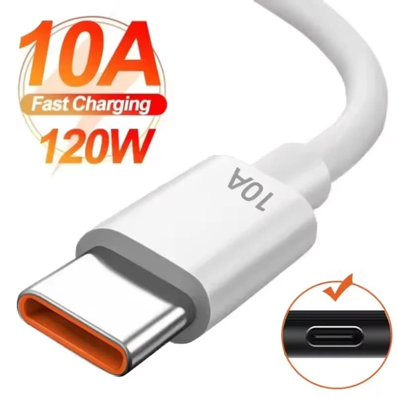 USB cable Type C 10A 120W for Super Fast Charging for Realme Xiaomi 15 Huawei Mate 60 Quick Charging Cable and Data Transmission