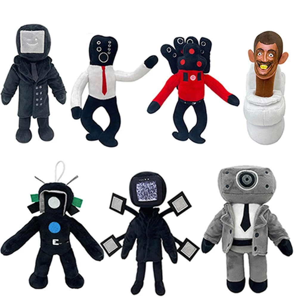 Peluche Skibidi Toilet, Giocattoli da Collezione, Regali per Fan Adulti, Personaggi Anime e Videogiochi, Titan TV Man Cameraman