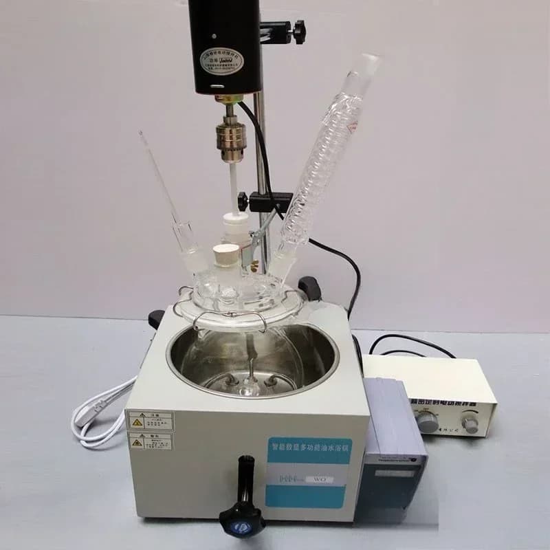 Reactive pan device for distillation and purification, with oil bath and agitator - Unmissable offer!