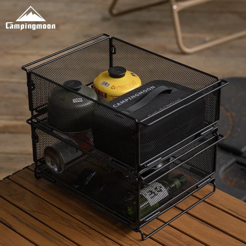 CK-24BK Tavolo IGT da esterno con combinazione di un'unità, cesto multifunzionale per filtro dell'acqua, scatola da campeggio in ferro