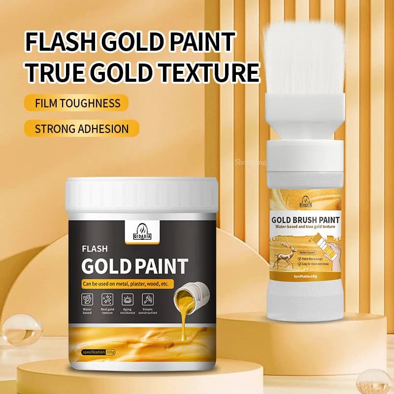 180g/300g/500g/1000g Water-based Gold Leaf Paint/Handmade DIY Exterior Wall Crafts Iron Fence Doors Handicrafts Coloring Paint