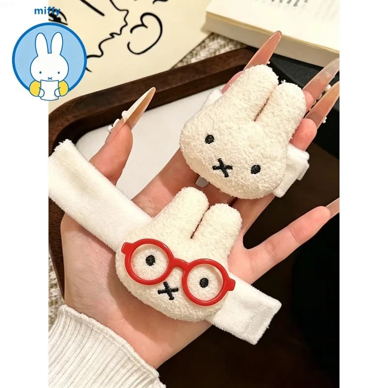 Kawaii Miffy Cute Glasses Doll Backpack Cartoon Pendant Shoulder Strap Velcro Gift for Friends Y2k Fashion Toys Anime