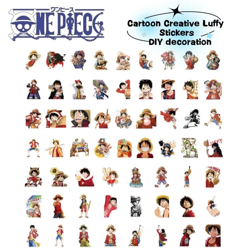 One Piece anime character Luffy cartoon graffiti stickers for decorating water cups,phone cases,luggage,DIY sticker decoration