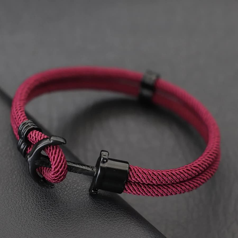 Noter Bracciale a corda da uomo unico Grado A Corda da 4 mm Bracciale con ancoraggio nautico Pulseria Hombre Regalo perfetto per lui Heren Armbanden
