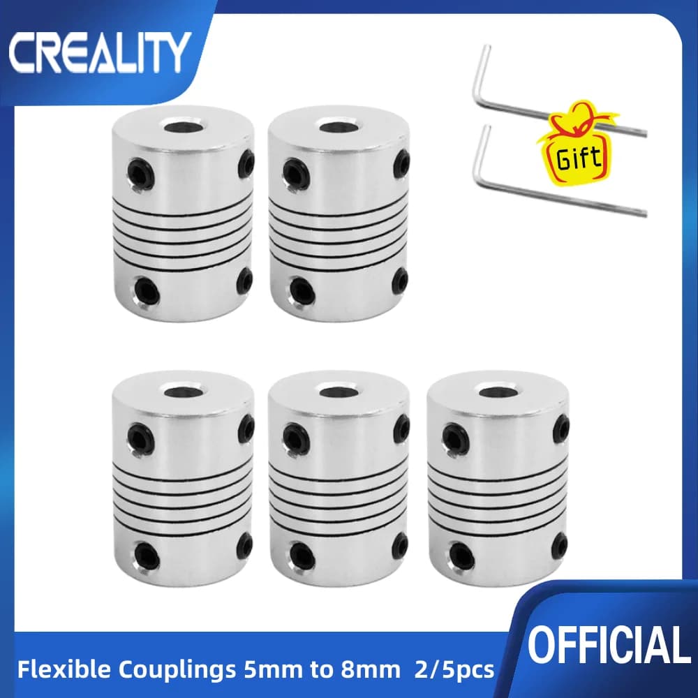 Giunti flessibili Creality da 5mm a 8mm(2/5 pz) connettore giunto in lega di alluminio compatibile Ender 3 Ender 5 accessori per stampanti 3D