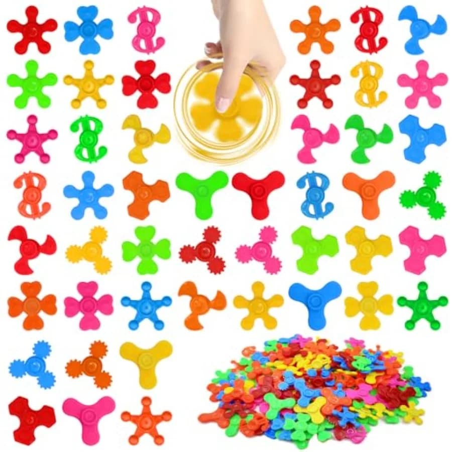 60 Pezzi Mini Fidget Spinner, Giocattoli Antistress Sensoriali, Set per Alleviare l'Ansia e il Stress, Assortiti