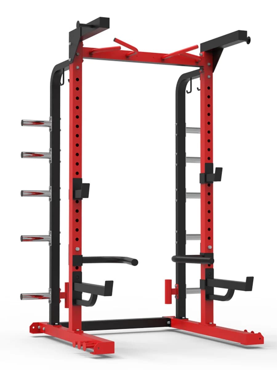Multifunctional Smith Machine Shark Grid for Commercial Use with J Hook and CN Weight Plate Storage Rack