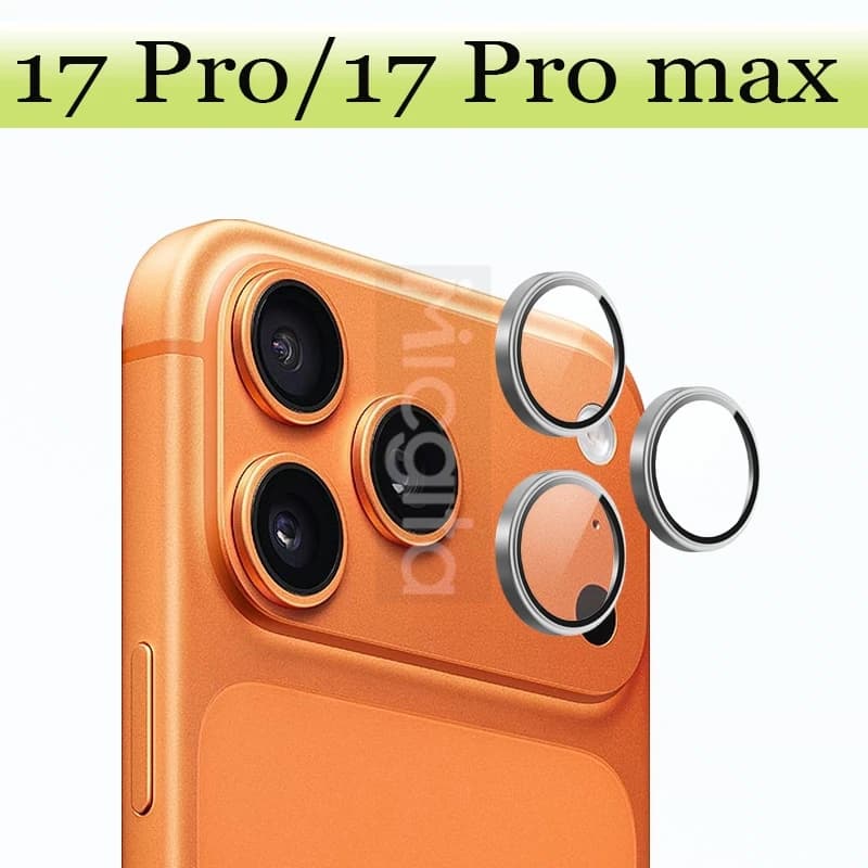 Matel Ring Camera Protector for Apple iPhone 17Pro 17Pro Max Glass Camera Lens Protector 3D Design Full Cover 1/2 Pcs