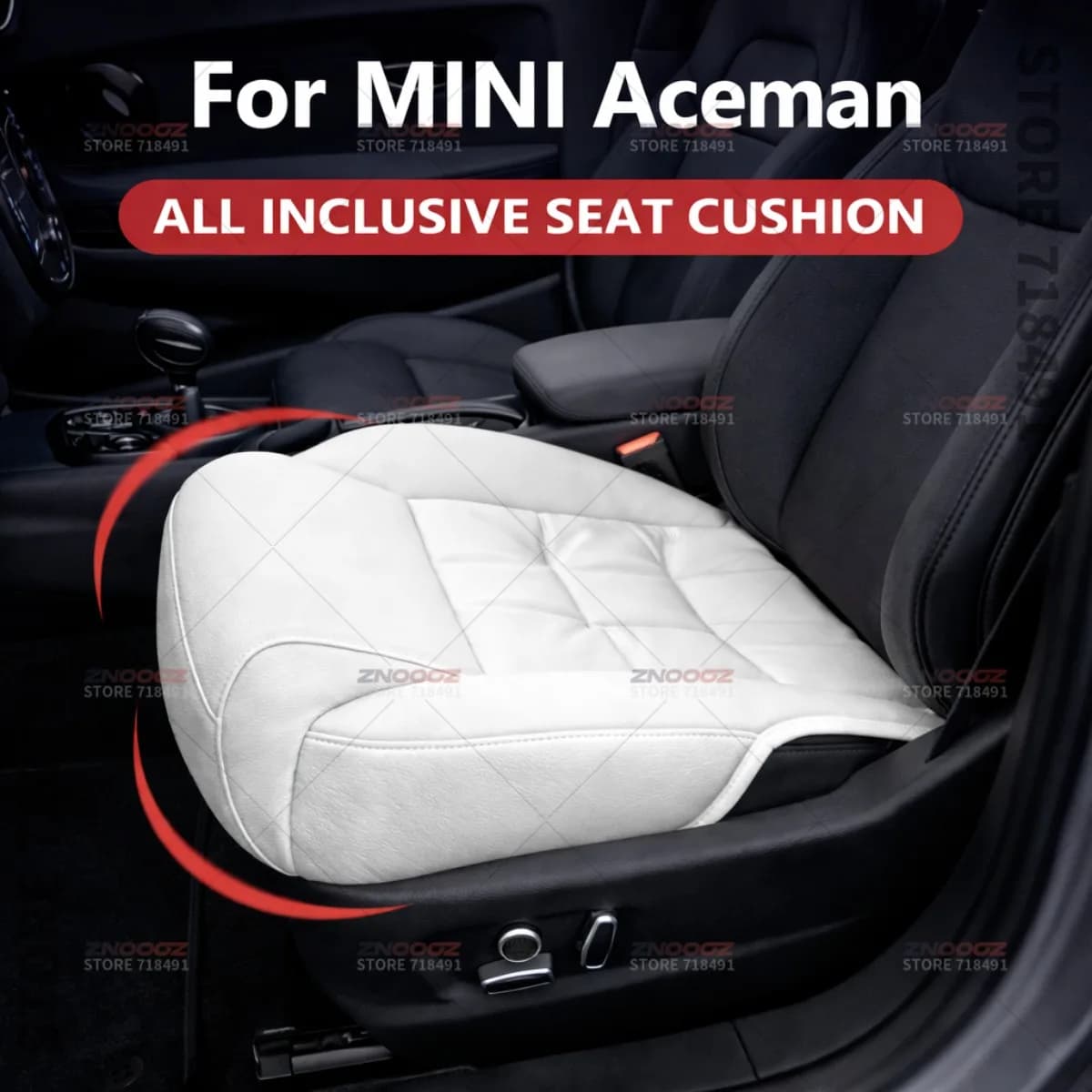 Supporto per Gambe per Sedile Auto, Estensione Coprisedile in Memory Foam, Cuscino Prolungato, Accessori Interni per MINI Aceman