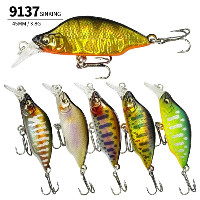 45mm 3.8g Sinking Minnow Fishing Lure Japan Design Jerkbait Wobblers Stream Trout Perch Bass Artificial Hard Bait Fishing Tackle