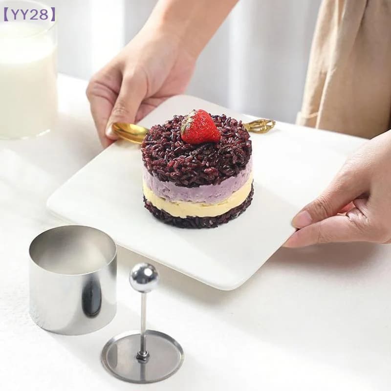【YY28】3 Set Round Stainless Steel Cake Mousse Ring With Lid Mousse Cake Pastry Mold DIY Rice Ball Sushi Maker Kitchen Tool{Y}