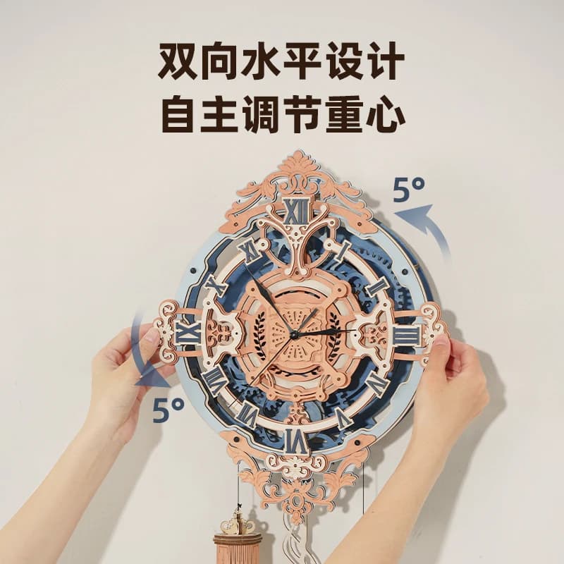 Orologio da parete orologio fatto a mano meccanico muto al quarzo arte europea legno creativo